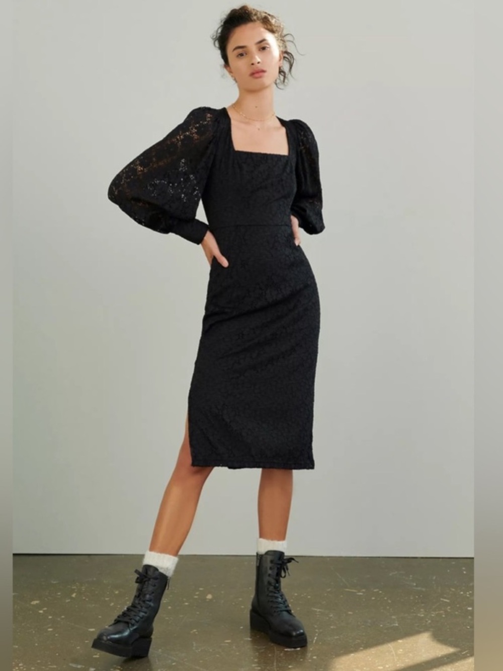 NWT Hutch Anthropologie Dolly Dress Black Lace